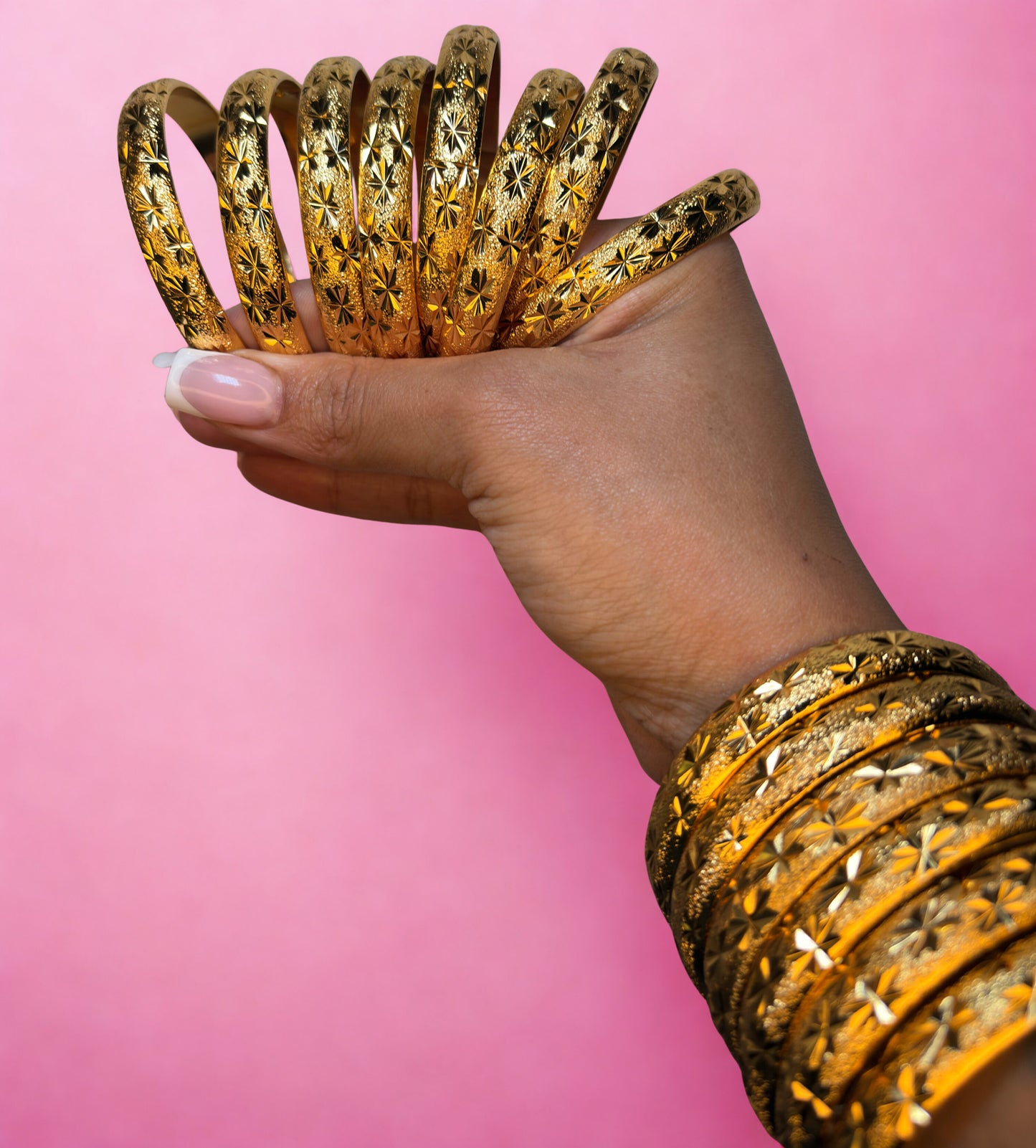 22K Gold-Plated Clasp Bangles